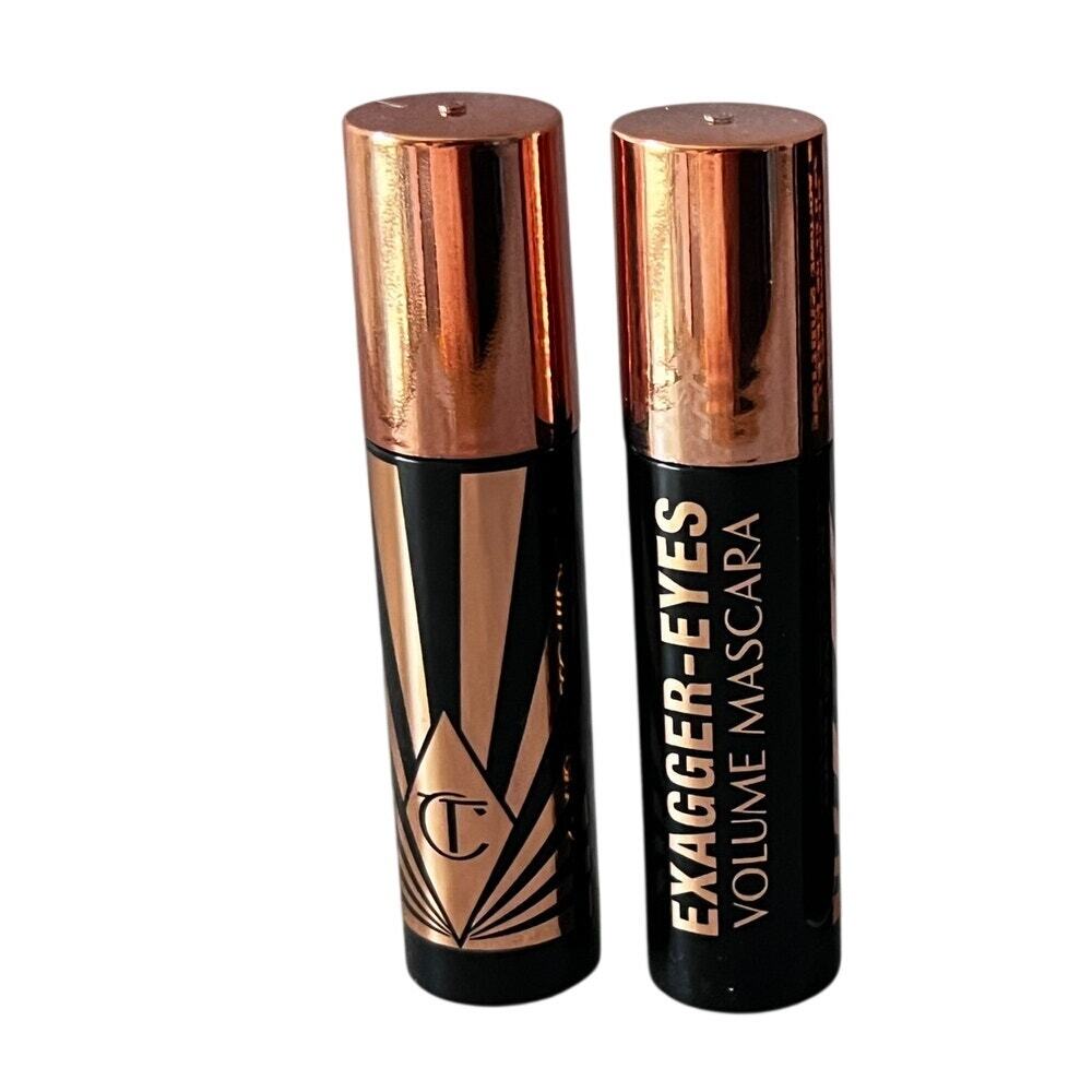 2x Charlotte Tilbury Exagger-Eyes Volume Mascara BLACK .06 fl oz/2ml Travel